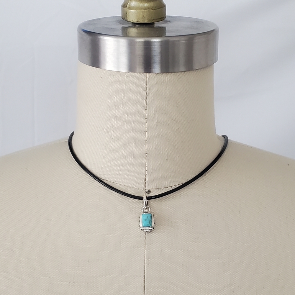 Natural Kingman Blue Mohave Turquoise Set in Sterling Silver Poison Pendant, NWT - Picture 14 of 14